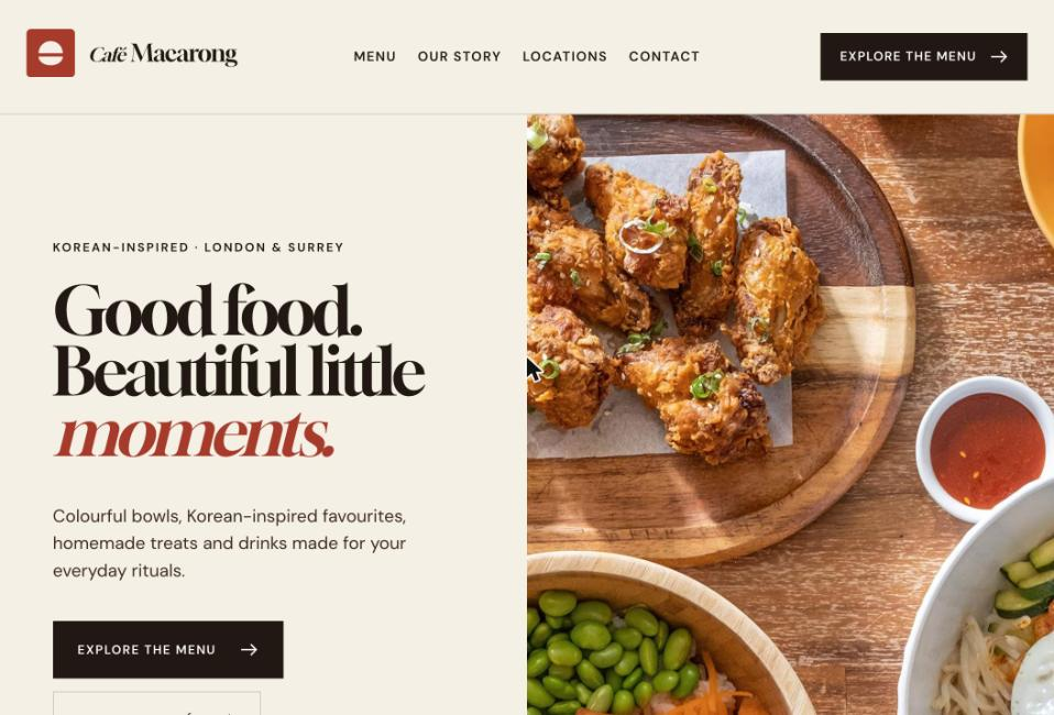 Cafe Macarong website